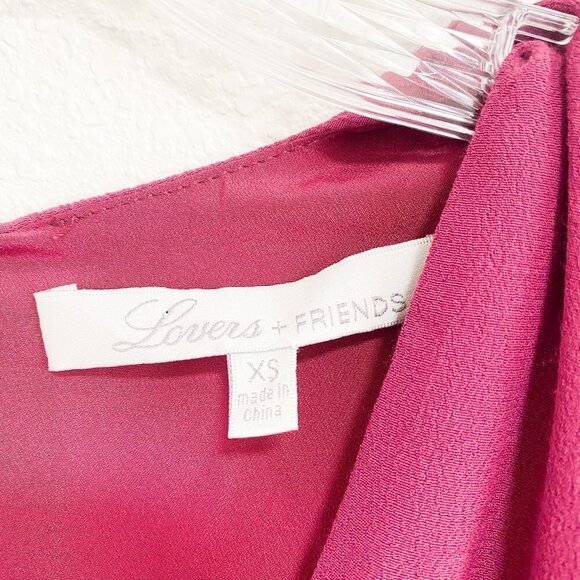 🦋 NEW LOVERS + FRIENDS Raspberry Windy Beach Mini Dress XS - Picture 3 of 7